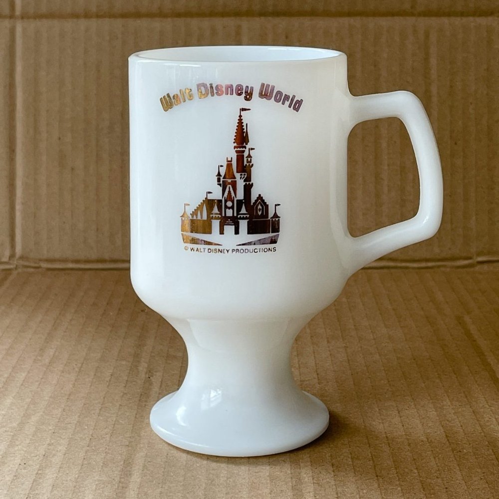 Vintage Walt Disney World Milk Glass Irish Coffee Mug No Personalization